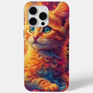 Coque iPhone 15 Pro Max Chaton Fractal 