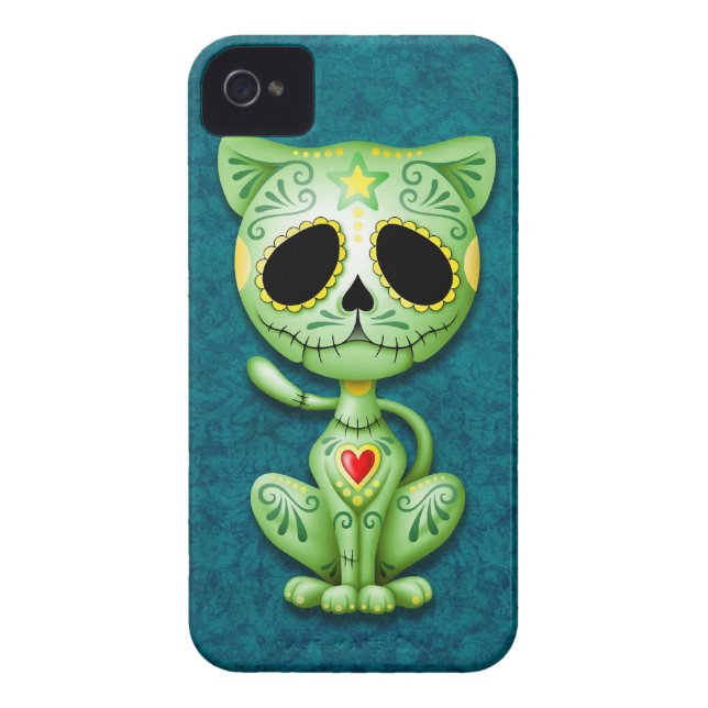 Coques Case-Mate iPhone Chaton vert de sucre de zombi (Dos)
