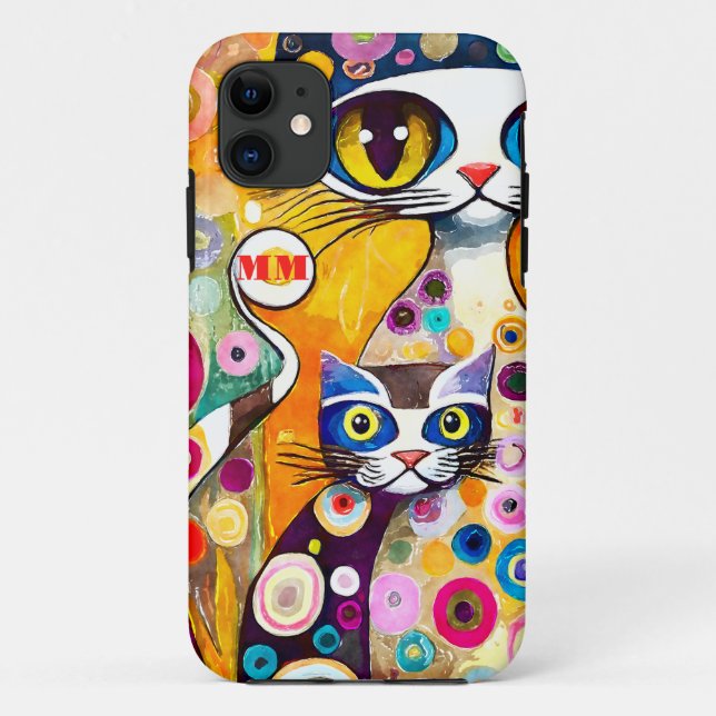 Coques Case-Mate iPhone Chats abstraits cool (Dos)