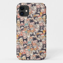 Chats Anime répétant le motif