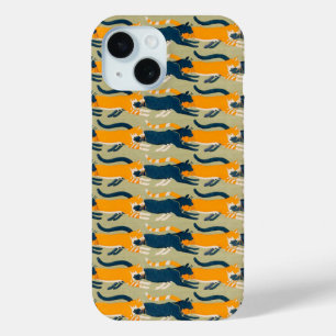Coque Pour iPhone 15 Chats Art Nouveau