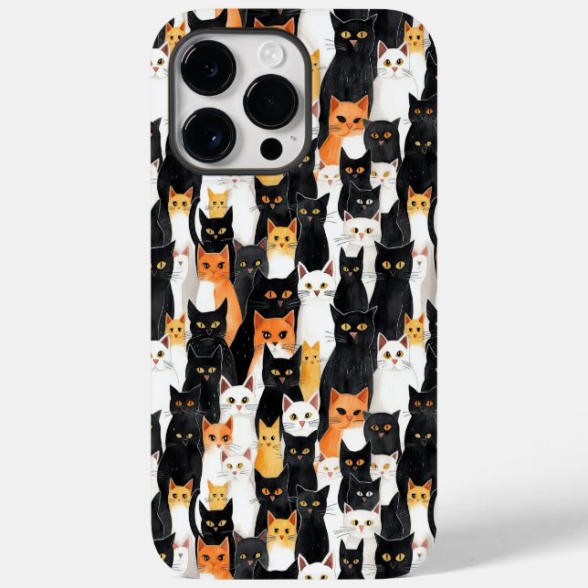 Coques Case-Mate iPhone Chats blancs orange noirs (Verso)