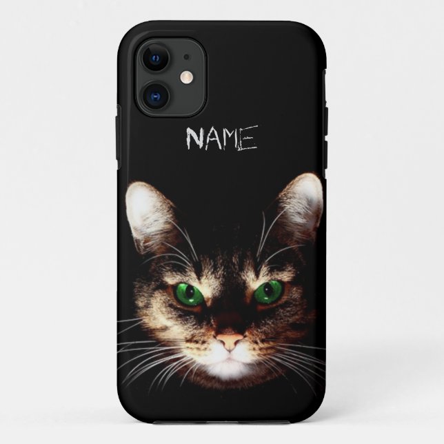 Coques Case-Mate iPhone Chats de Badass - yeux verts (Dos)