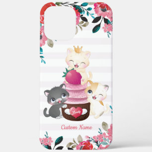 Case-Mate iPhone Case Chats de dessin animé floraux fantaisistes Gâteau