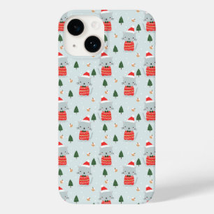 Coque Pour iPhone 14 Chats de Noël mignons