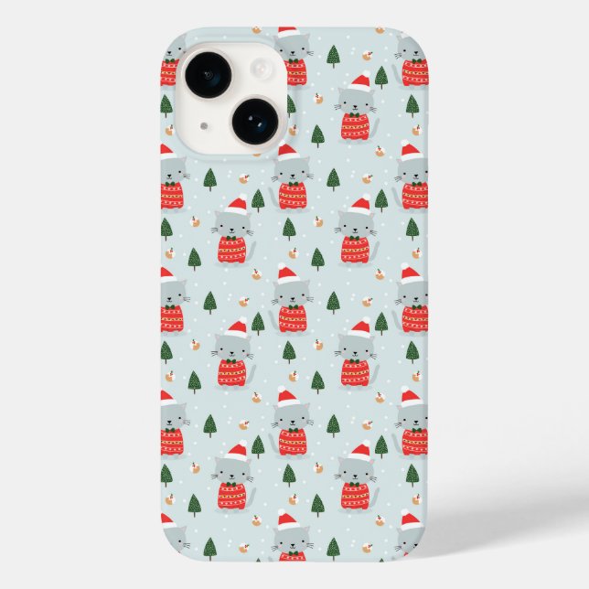 Coques Case-Mate iPhone Chats de Noël mignons (Verso)