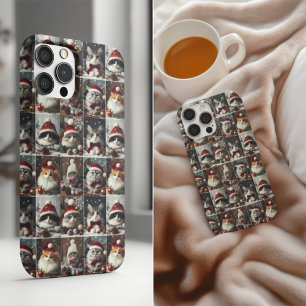 Case-Mate iPhone Case chats de Noël mignons animaux d'hiver rustique