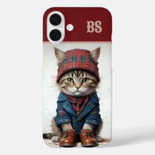 Coques iPhone 16 Plus Chats écossais déguisé - chats tartans charmants
