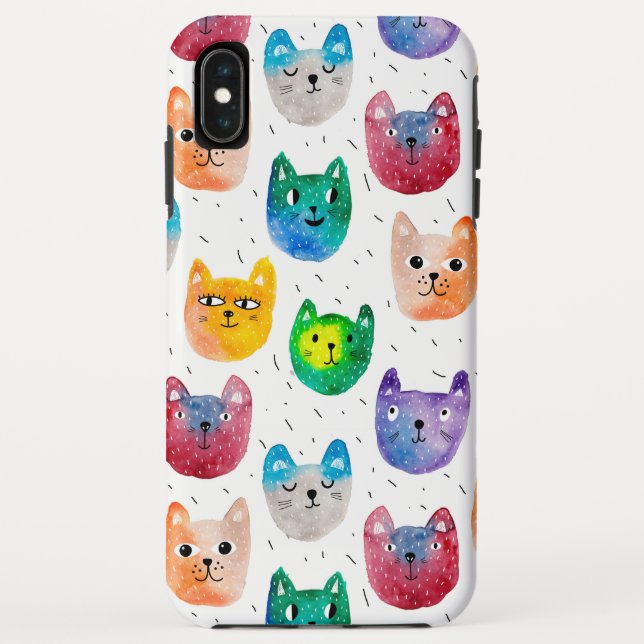 Coques Case-Mate iPhone Chats et amis à l'aquarelle (Dos)