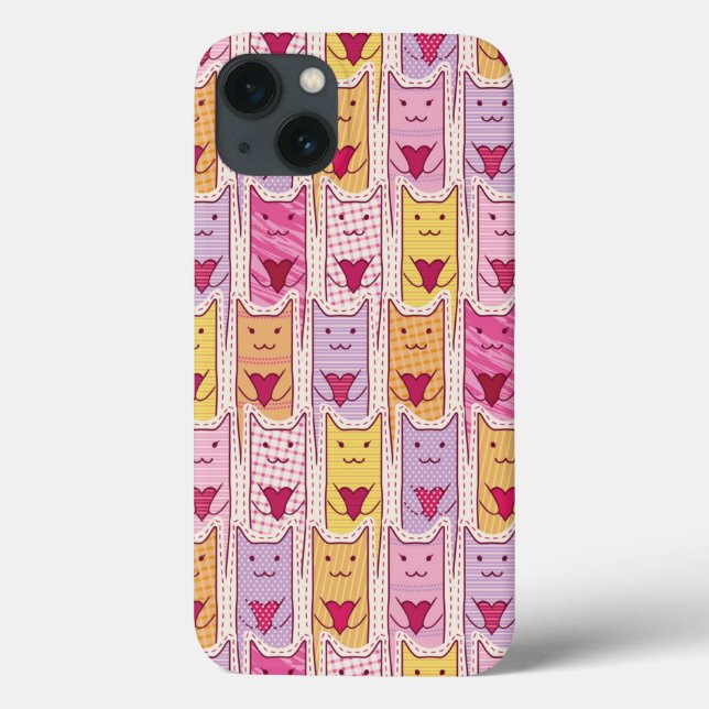 Coques Case-Mate iPhone Chats mignons avec les coeurs affectueux (Verso)