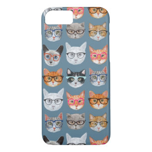Coque iPhone 7 Chats mignons portant des lunettes Motif