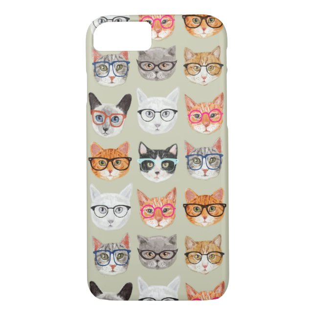 Coques Case-Mate iPhone Chats mignons portant le motif en verre (Dos)