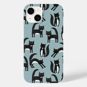 Coque Pour iPhone 14 Chats noirs et blancs