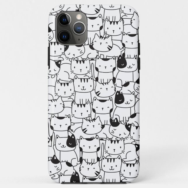 Coques Case-Mate iPhone Chats noirs et blancs mignons (Dos)