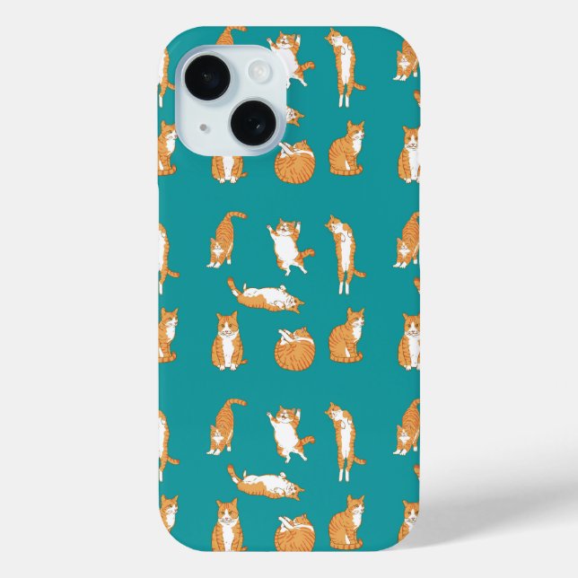 Coques Case-Mate iPhone Chats orange drôles (Verso)