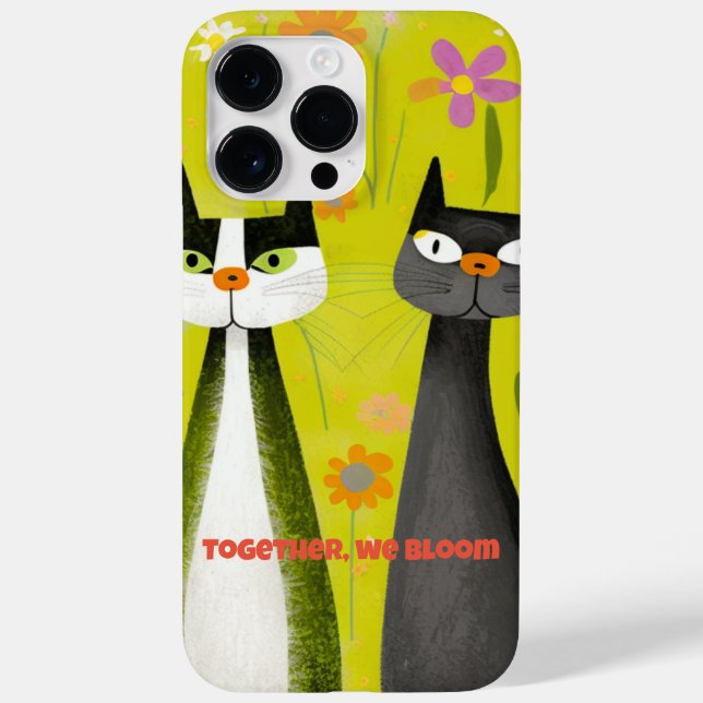 Coques Case-Mate iPhone Chats verts "Ensemble, nous fleurissons" (Verso)