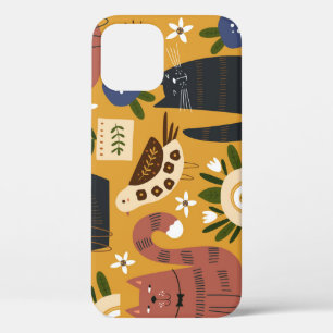 Case-Mate iPhone Case Chats vintages et oiseaux, Main Tirée.