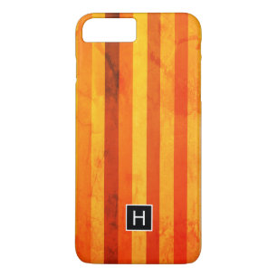 Coque Case-Mate Pour iPhone Chaud Patiné Orange Rouge rayures Monogramme