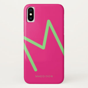 Case-Mate iPhone Case Chaud rose Lime Vert Simple Abstrait initial
