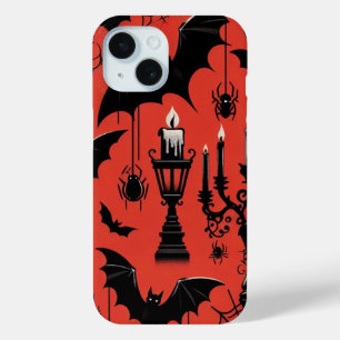 Coque Pour iPhone 15 Chauves-souris & Bougies