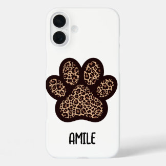 Coques iPhone 16 Plus cheetah paw print phone case