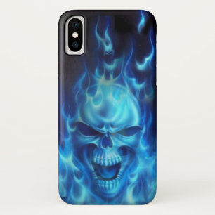 Case-Mate iPhone Case Chef fâché bleu de crâne avec des flammes