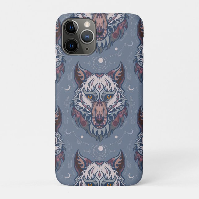 Coques Case-Mate iPhone Chefs de loups avec décoration de boho (Dos)