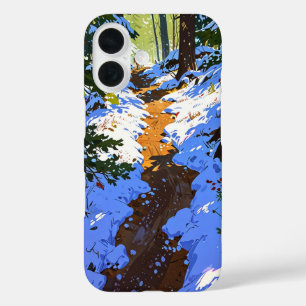 Coques iPhone 16 Chemin de la forêt d'hiver