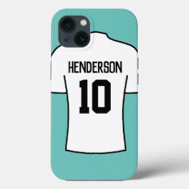 Case-Mate iPhone Case Chemise de football en blanc avec nom et numéro
