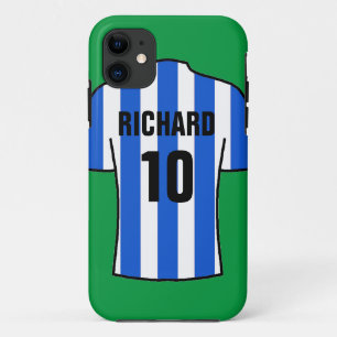 Case-Mate iPhone Case Chemise de football en Bleu & Blancs