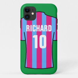 Case-Mate iPhone Case Chemise de football en Claret & Bleu