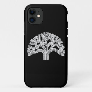 Coque iPhone 11 Chêne blanc d'Oakland sur le noir