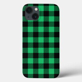 Case-Mate iPhone Case Chèque de bison vert et noir En vichy Chas de vaca