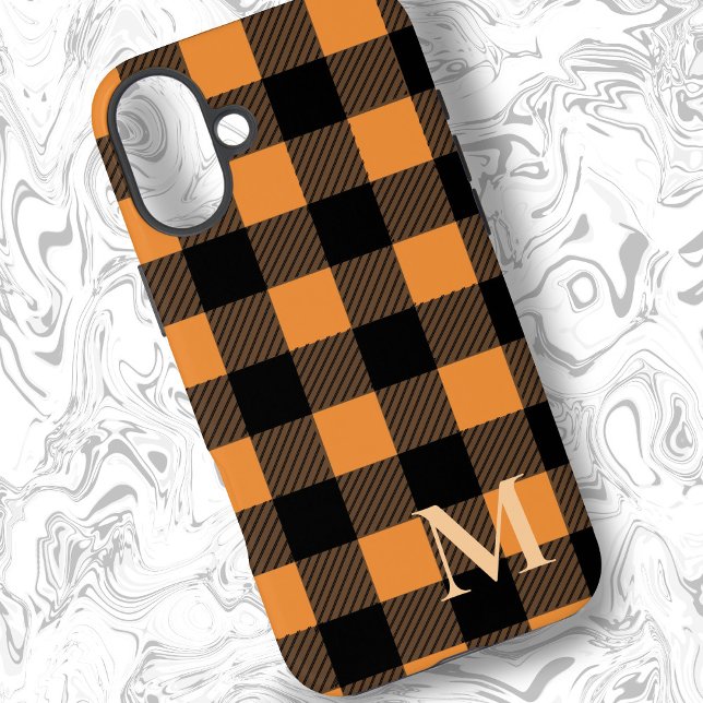 Coques Case-Mate iPhone Chèque Plaid Buffalo Orange (Créateur téléchargé)