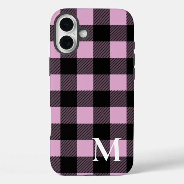 Coques Case-Mate iPhone Chèque Plaid Buffalo Rose (Verso)
