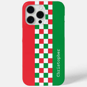 Coque iPhone 15 Pro Max Chèques de course italiens modernes personnalisés