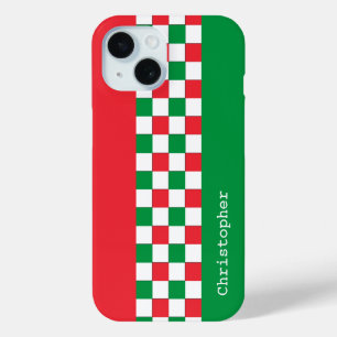 Coque Pour iPhone 15 Chèques de course italiens modernes personnalisés