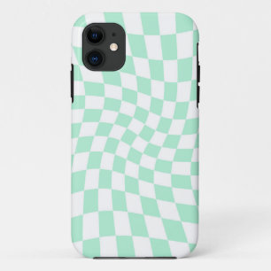 Case-Mate iPhone Case Chèques Retro Pastel Mint Green Chèques Warped Che