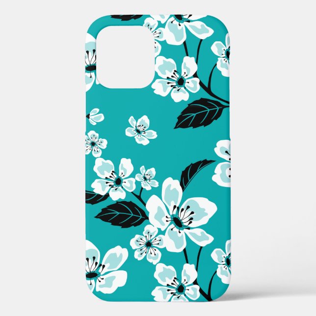 COQUES Case-Mate iPhone CHERRY BLOSSOM - SAKURA (TURQUOISE) (Verso)