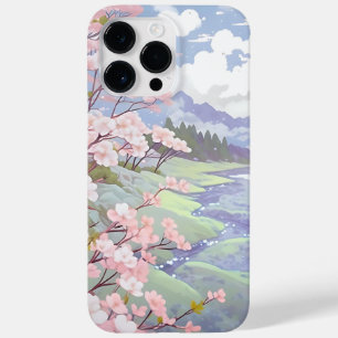 Coque Pour Pour iPhone 14 Pro Max Cherry Blossoms Pastel Aquarelle Paysage