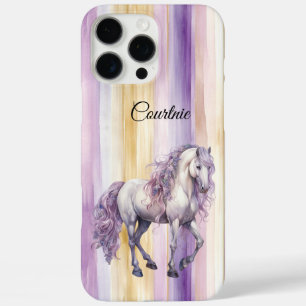 Coques iPhone 16 Pro Max Cheval blanc de Lavande romantique