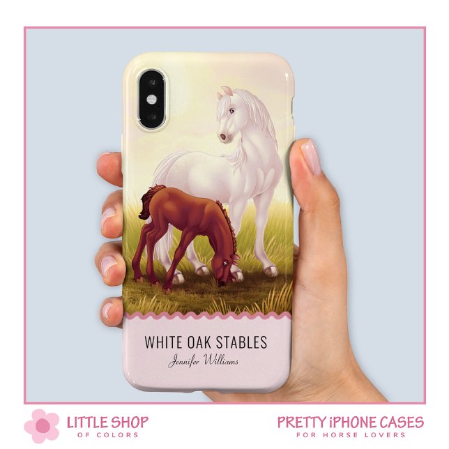 Coques Case-Mate iPhone Cheval Blanc et Poulain Personnalisables (Créateur téléchargé)