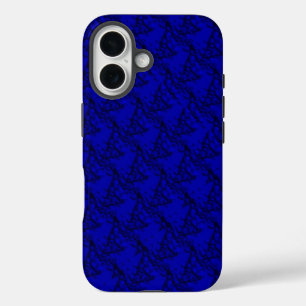 Coques iPhone 16 Cheval Cheval en bleu art déco