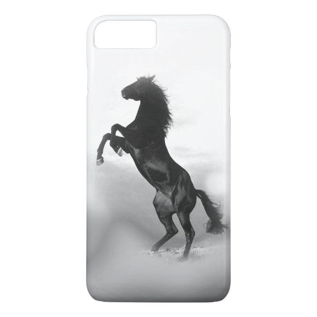 Coques Case-Mate iPhone Cheval d'élevage blanc noir Silhouette (Dos)