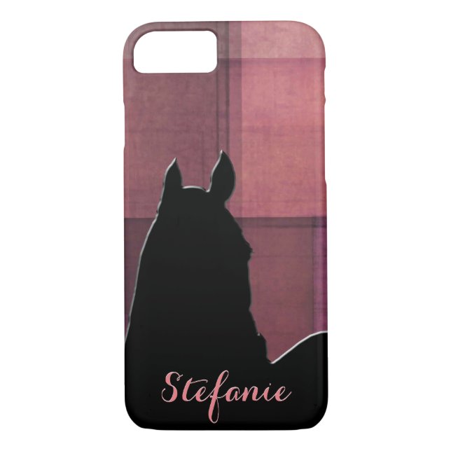 Coques Case-Mate iPhone Cheval du Coeur I (carrés rouges) (Dos)