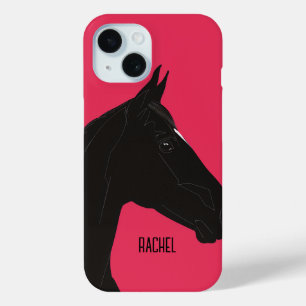 Coque Pour iPhone 15 Cheval noir