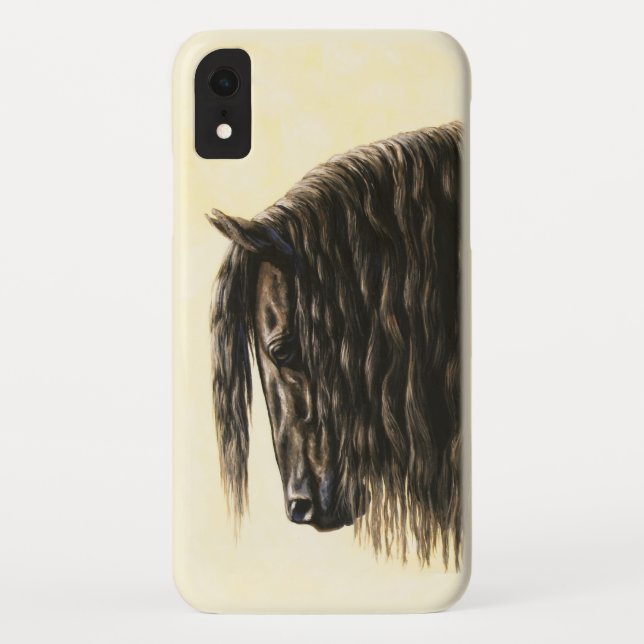 Coques Case-Mate iPhone Cheval noir Friésien (Dos)