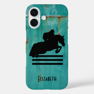 Coques iPhone 16 Cheval Show Chasseur Jumper Silhouette