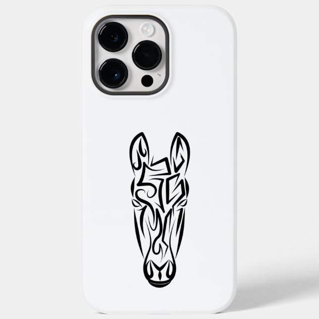 Coques Case-Mate iPhone Cheval tribal noir et blanc (Verso)