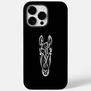 Coque Pour Pour iPhone 14 Pro Max Cheval tribal noir et blanc